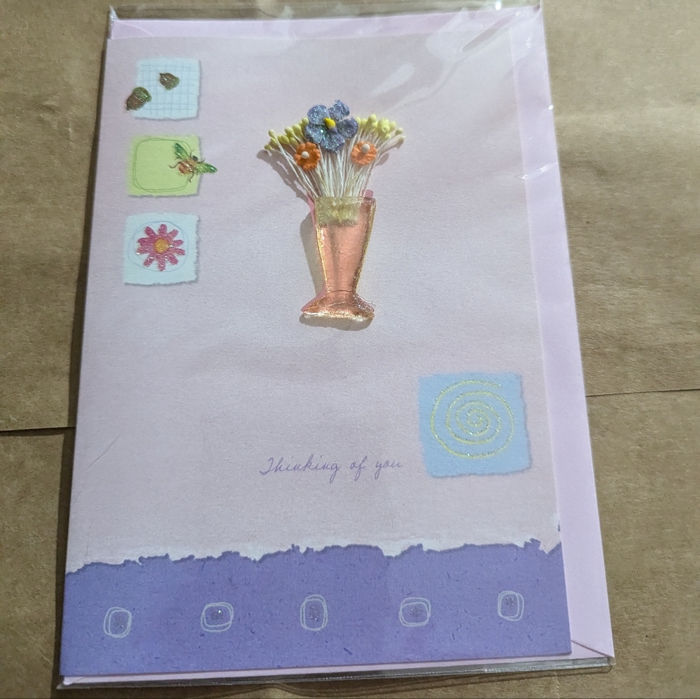 Handcrafted 3D birthday card by Cordial Creative Co. New, in cellophane.